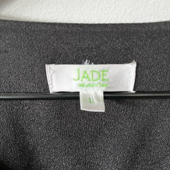 JADE Black Bubble Sleeve Tiered Dress L NWOT - Picture 3 of 7